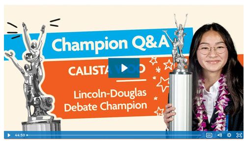 Champion Q&A: Calista Woo Lincoln-Douglas Debate Champion