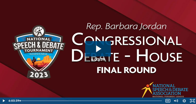 Nationals 2023 – Congressional Debate House Finals<br />
