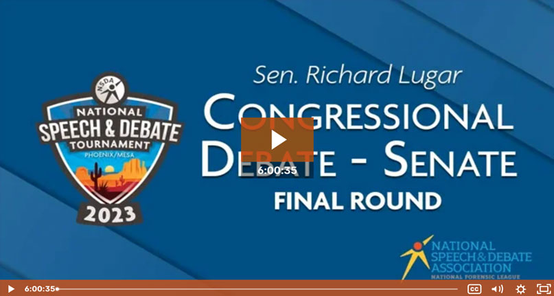 Nationals 2023 – Congressional Debate Senate Finals<br />
