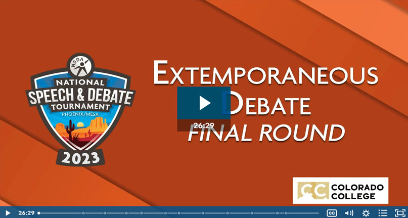 Nationals 2023 – Extemp Debate Finals<br />
