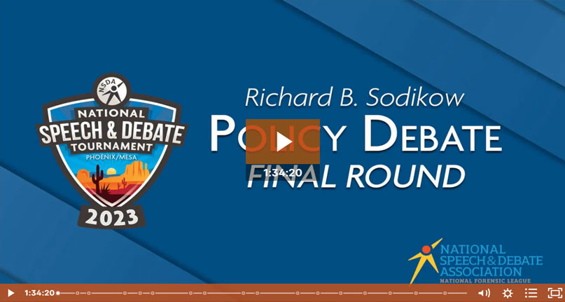 Nationals 2023 – Policy Debate Finals<br />
