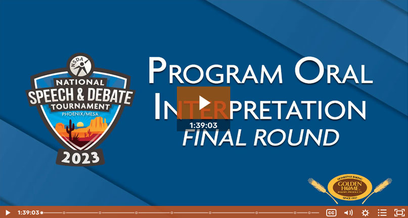 Nationals 2023 – Program Oral Interpretation Finals<br />
