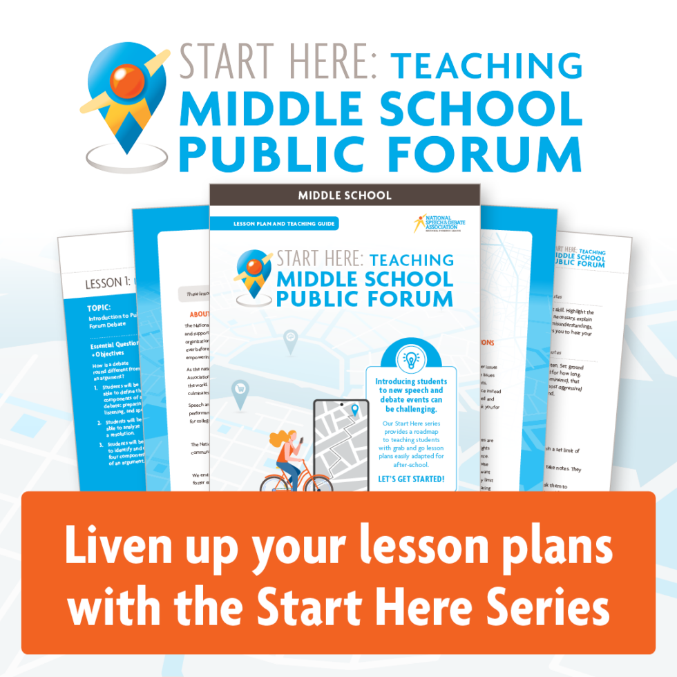 Start Here: Teaching Middle School Public Forum | National Speech ...